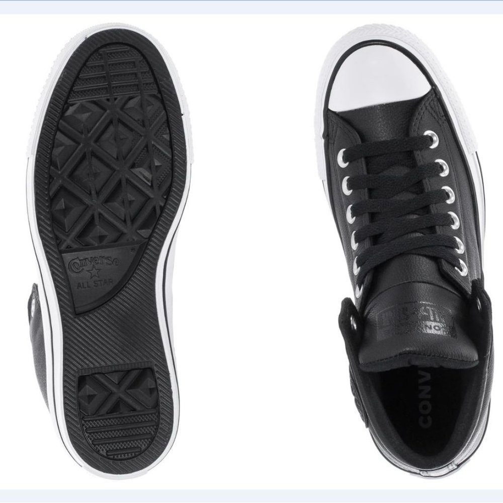 New CONVERSE Chuck Taylor hi top athletic Sneakers Leather Mens black all sizes - Picture 6 of 6